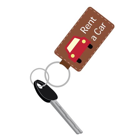car key in a key chain. vector illustrationのイラスト素材