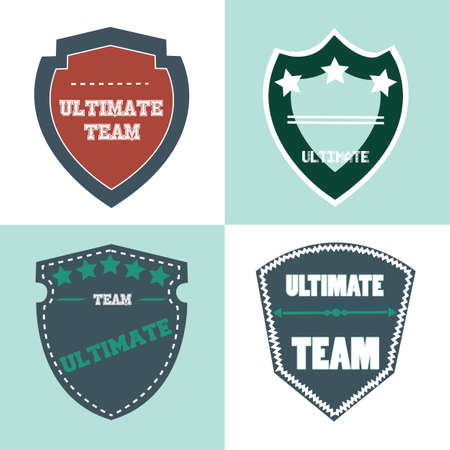 ultimate shield product retro label illustrationのイラスト素材