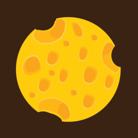 Cheese Food with Holes. Vector Illustrationのイラスト素材