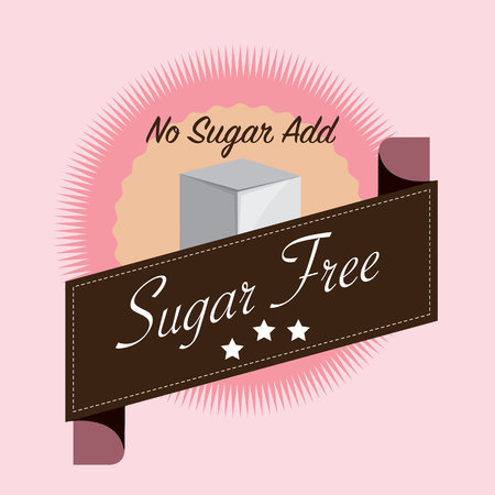 sugar free no sugar add. flat vector illustrationのイラスト素材