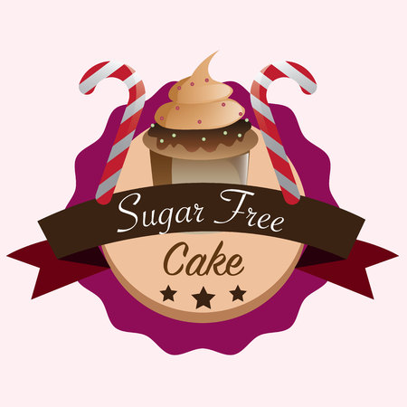 sugar free no sugar add. flat vector illustrationのイラスト素材