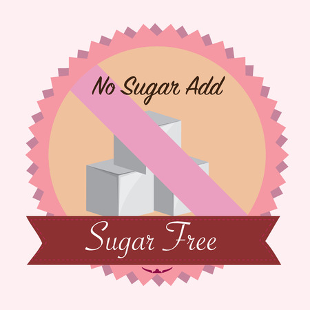 sugar free no sugar add. flat vector illustrationのイラスト素材