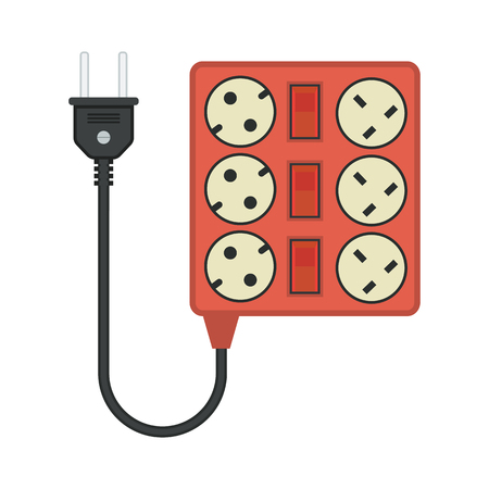 square extension cord / lead icon. flat vector illustrationのイラスト素材