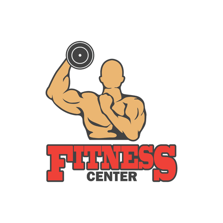 fitness logo with text space for your slogan / tagline, vector illustrationのイラスト素材