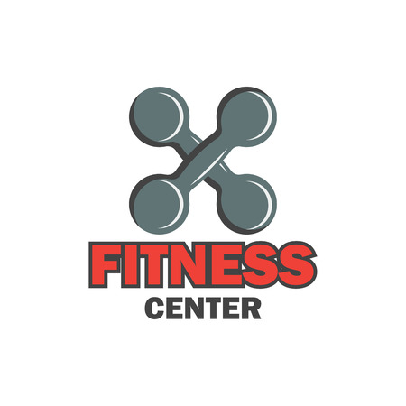 fitness logo with text space for your slogan / tagline, vector illustrationのイラスト素材