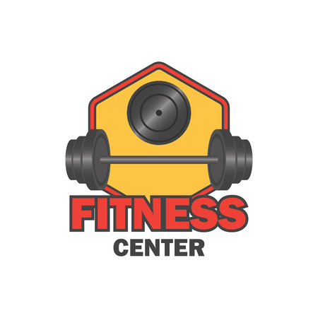 fitness logo with text space for your slogan / tagline, vector illustrationのイラスト素材
