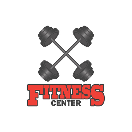 fitness logo with text space for your slogan / tagline, vector illustrationのイラスト素材