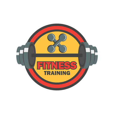 fitness logo with text space for your slogan / tagline, vector illustrationのイラスト素材