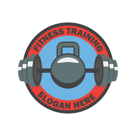 fitness logo with text space for your slogan / tagline, vector illustrationのイラスト素材