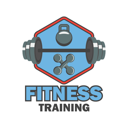 fitness logo with text space for your slogan / tagline, vector illustrationのイラスト素材