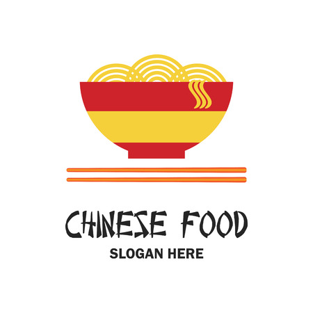 Modern chinese restaurant / chinese food logo with text space for your slogan / tagline, vector illustrationのイラスト素材