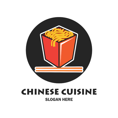 chinese restaurant / chinese food logo with text space for your slogan / tagline, vector illustrationのイラスト素材