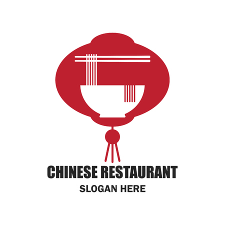 Chinese restaurant / chinese food logo with text space for your slogan / tagline, vector illustration.のイラスト素材