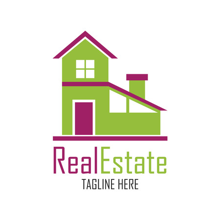 real estate logo with text space for your slogan / tagline, vector illustrationのイラスト素材