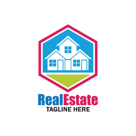 real estate logo with text space for your slogan / tagline, vector illustrationのイラスト素材