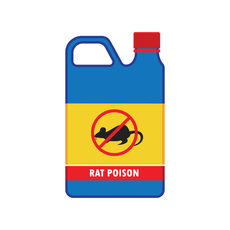 rat killer poison liquid in the bottle concept. vector illustrationのイラスト素材