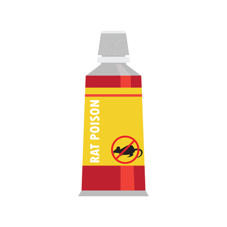 rat killer poison cream in tube in the bottle concept. vector illustrationのイラスト素材