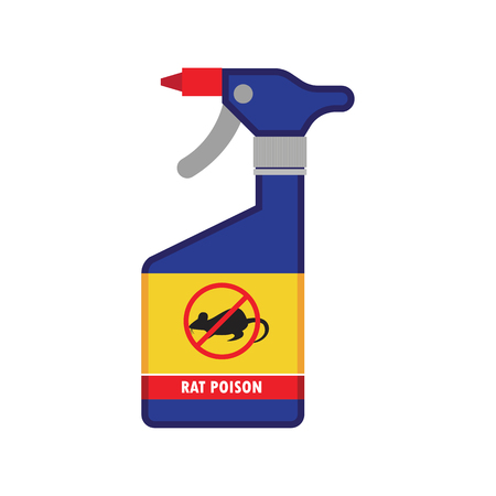 spray of rat killer poison and no rat sign concept. vector illustrationのイラスト素材
