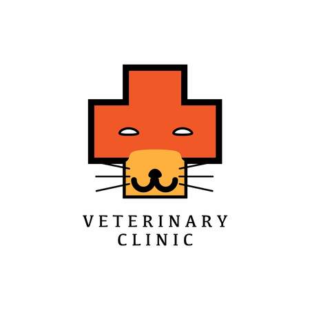veterinary logo with text space for your slogan / tagline, vector illustrationのイラスト素材