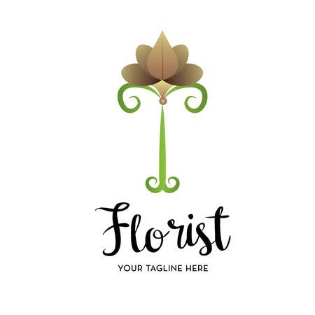 florist logo with text space for your slogan / tagline, vector illustrationのイラスト素材