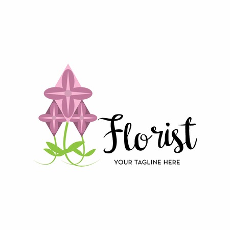 florist logo with text space for your slogan / tagline, vector illustrationのイラスト素材
