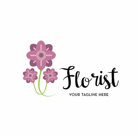 florist logo with text space for your slogan / tagline, vector illustrationのイラスト素材