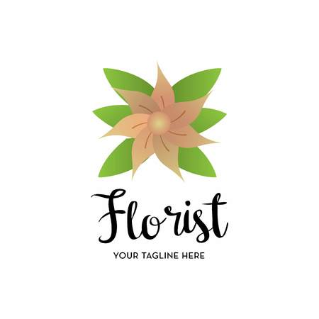 florist logo with text space for your slogan / tagline, vector illustrationのイラスト素材