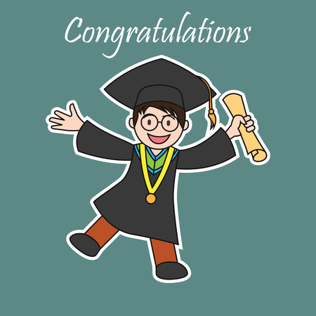 Graduation events / happiness of graduation concept, vector illustrationのイラスト素材