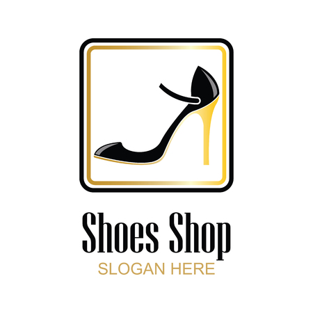Shoes store, shoes shop logo with text space for your slogan / tag line for fashion business. vector illustrationのイラスト素材
