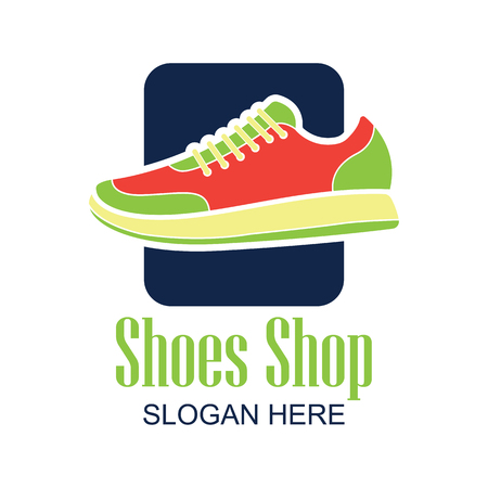 Shoes store, shoes shop logo with text space for your slogan / tag line for fashion business. vector illustrationのイラスト素材