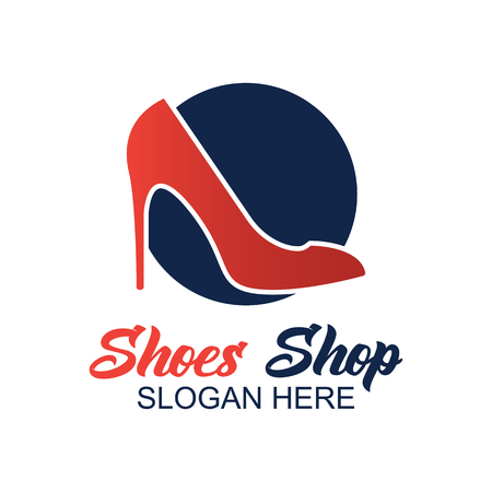 Shoes store, shoes shop logo with text space for your slogan / tag line for fashion business. vector illustrationのイラスト素材