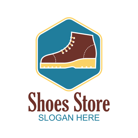 shoes store, shoes shop logo with text space for your slogan / tag line for fashion business. vector illustrationのイラスト素材