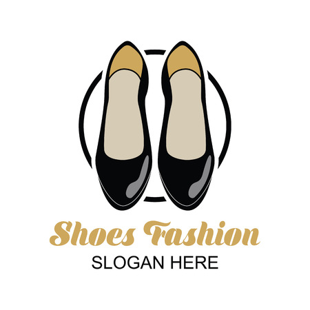shoes store, shoes shop logo with text space for your slogan / tag line for fashion business. vector illustrationのイラスト素材