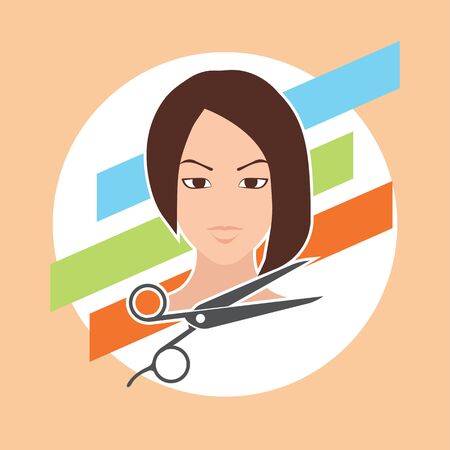 hair cut / hairstyle model for woman concept, vector illustrationのイラスト素材