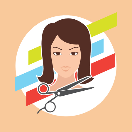 hair cut / hairstyle model for woman concept, vector illustrationのイラスト素材