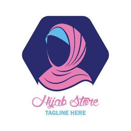 hijab logo with text space for your slogan / tag line, vector illustrationのイラスト素材