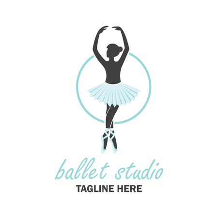ballet logo for ballet school, dance studio. vector illustrationのイラスト素材