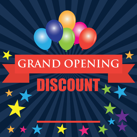 grand opening discount poster. vector illustrationのイラスト素材