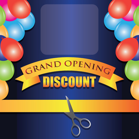grand opening discount poster. vector illustrationのイラスト素材