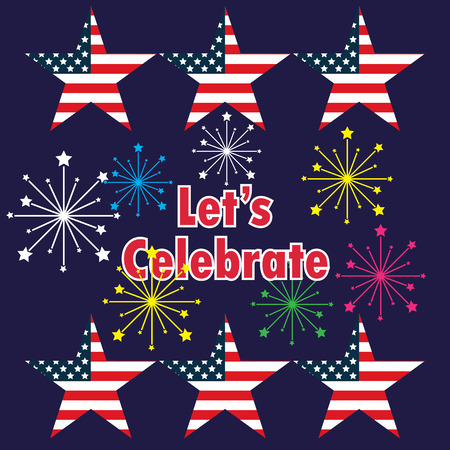 american independence day 4th of July poster, red blue white flag. vector illustrationのイラスト素材