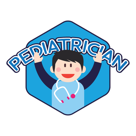 pediatrician logo for doctor or clinic, vector illustrationのイラスト素材