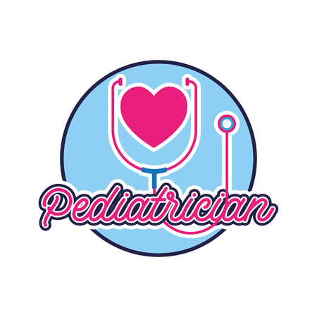 pediatrician logo for doctor or clinic, vector illustrationのイラスト素材