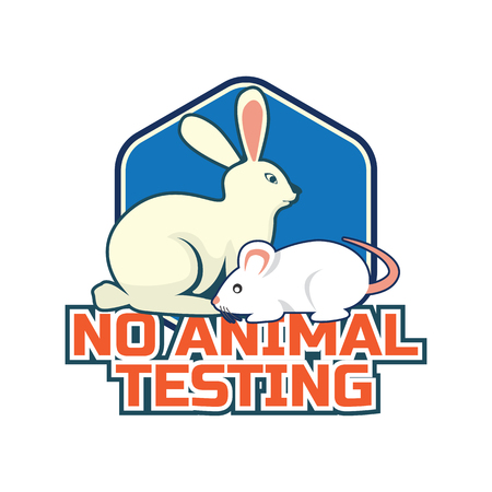 not tested on animals, cruelty free, no animal testing logo for doctor or clinic, vector illustrationのイラスト素材