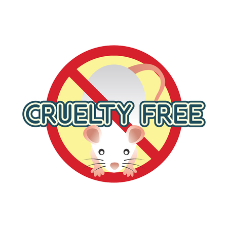 not tested on animals, cruelty free, no animal testing logo for doctor or clinic, vector illustrationのイラスト素材
