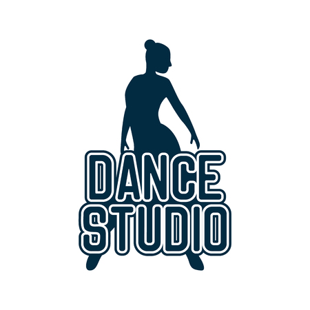dance logo for dance school or dance studio isolated on white background. vector illustrationのイラスト素材
