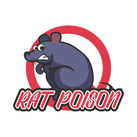 rat killer poison logo. vector illustrationのイラスト素材