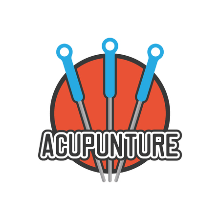 acupuncture therapy logo isolated on white background, vector illustrationのイラスト素材