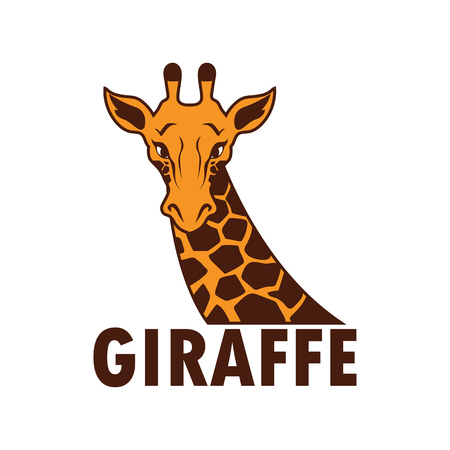 giraffe logo, vector illustrationのイラスト素材