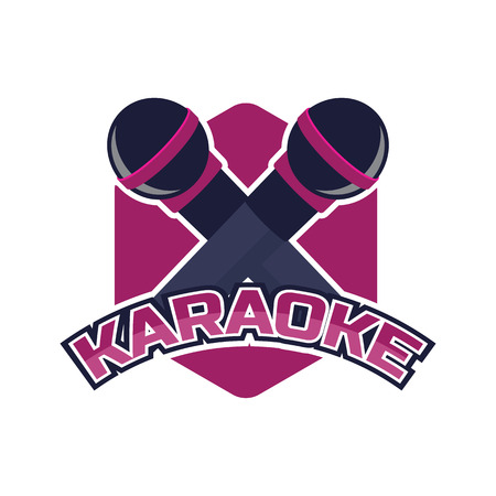 karaoke logo, vector illustrationのイラスト素材