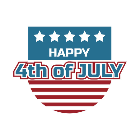 american independence day 4th of July poster, red blue white flag. vector illustrationのイラスト素材